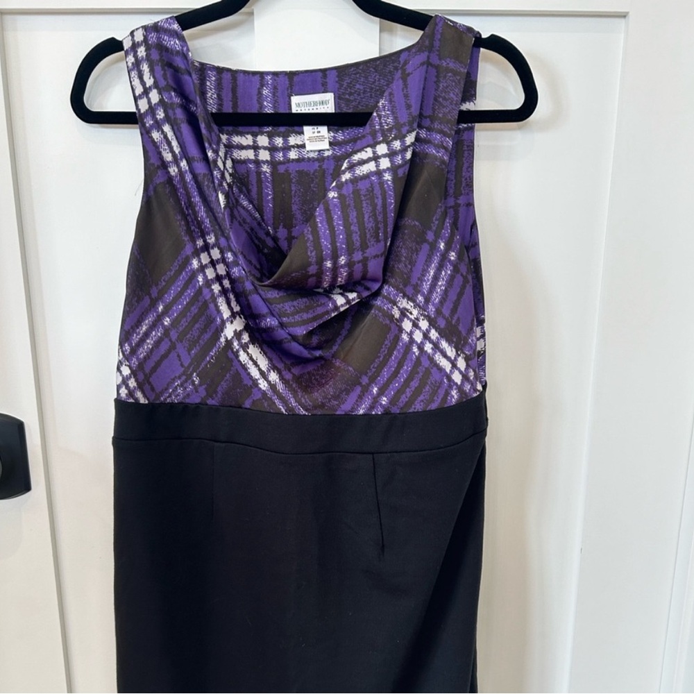 Motherhood Maternity | Purple and White Sleeveless Midi Dress (Size small)